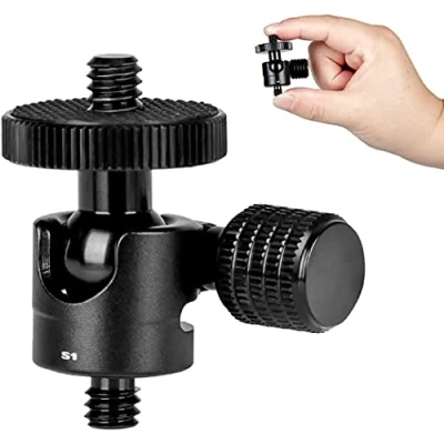 Immagine di koolehaoda Super small Ballhead Camera Ball Head Tripod Mount and 1/4 to Connector (1/4 Connector)