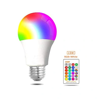 Immagine di WANGPEI Lampadina LED E27 RGB Colorata,15W Lampada a Vite Edison Dimmerabile Cambia Colore con Telecomando IR,Luci D&#039;atmosfera 16 Colori per Casa,Feste,Bar,Luci Effetti Scenici ecc.1 Confezioni