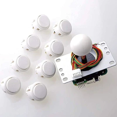 Immagine di Sanwa JLF TP 8YT Joystick + 8 pezzi OBSF 30 Push Button Bundle Kit Colore: Bianco per Arcade Game 4 &amp; Way regolabile, compatibile con Catz Mad SF4 Tournament S@NWA