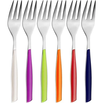 Immagine di BUGATTI, Glamour, Set 6 Forchettine da Dolce in Acciaio Inox 18/10, Confezionato Scatola Regalo (Colori Misti)