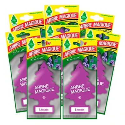 Immagine di Arbre Magique Mono, Profumatore Auto, Fragranza Lavanda, Profumazione Fresca e Versatile, Durata fino a 7 Settimane, Made in Italy, Confezione da 8 Pezzi