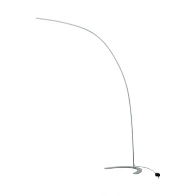Immagine di lampada LED da terra &#039;Danua&#039; dimmerabile (Moderno) colore Grigio, in Metallo ad es. Soggiorno &amp; Sala pranzo (1 luce, lampadina inclusa) di Lindby