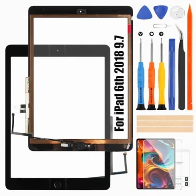 Immagine di Atwist Schermo per iPad 9.7 6th 2018 Touchscreen, Touch Screen Vetro Sostituzione 6 Digitizer con Home Buttone A1893 A1954 (Non LCD Display) (Nero)