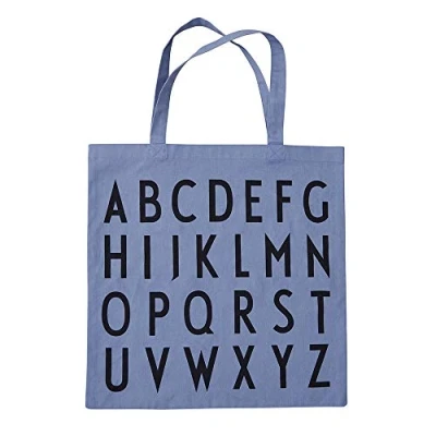 Immagine di Design Letters Borsa donna Shopper Cotone manici lunghi Sacchetto di iuta Tote regalo certificato Oeko Tex in Tessuto 44x42 Bag Canvas