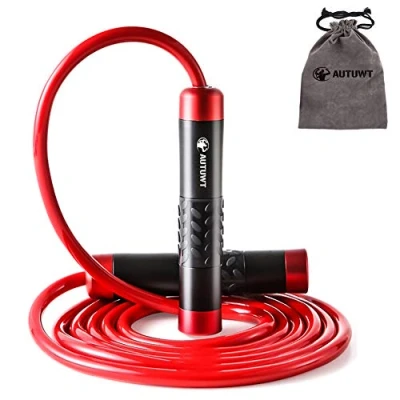 Immagine di AUTUWT Corda per Saltare Ponderata 1Lb,Manico in Alluminio e da 9 mm di Spessore, Vite Ricambio, Cuscinetti a Sfera Fitness, Crossfit, Boxe, MMA