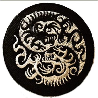 Immagine di Yinyang drago spirituale Toppe termoadesive Patch Toppa ricamate, misura: 7,5 x cm