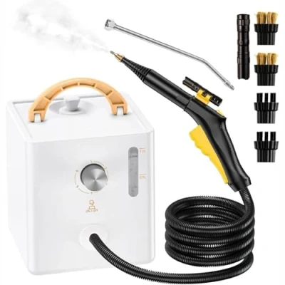 Immagine di Pulitore a vapore portatile da 2600 W, ad alta pressione 1000 ml con 2 spazzole, 6 livelli di regolabili, macchina per la pulizia portatile, auto/cucina/mobili/piastrelle