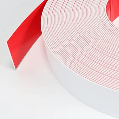 Immagine di Kraftboss listello per finestra BIANCO OPACO 2 rotolo, larghezza 50 mm, piatto, di finitura, in plastica, modanatura decorativa WEISS MATT