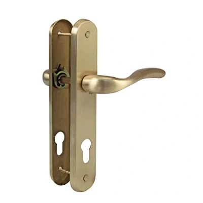Immagine di Amig Set Maniglia per Porta Modello Lena Acciaio 238 x 40 mm Serratura a 70 Colore: Ottone satinato