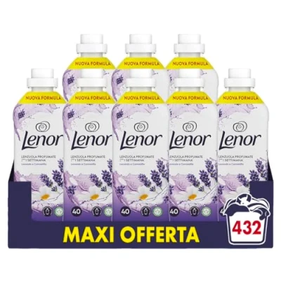 Immagine di Lenor Ammorbidente Lavatrice Concentrato, 432 Lavaggi (8x54), Lavanda E Camomilla, Freschezza Di Lunga Durata, Lenzuola Profumate Fino A 1 Settimana