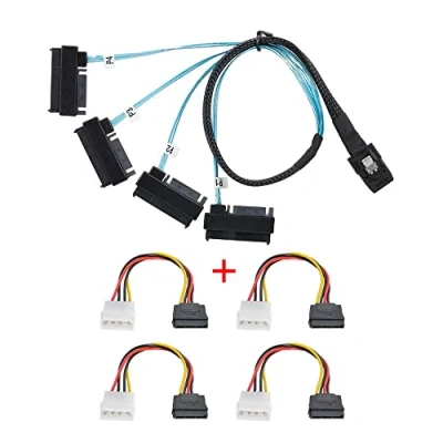 Immagine di CY cavo interno mini SAS 4X SFF 8087 36Pin host a disco rigido 8482 29Pin Target Fanout con alimentazione IDE