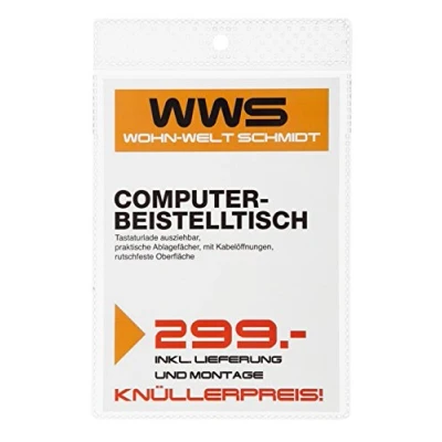 Immagine di Durable 229719 Busta Porta Avvisi, con Occhiello per Affissione, Formato A6, Trasparente, Confezione da 100 Pezzi