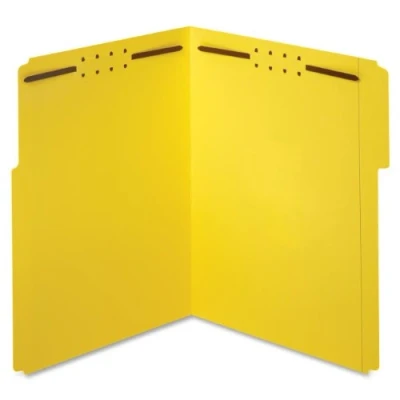 Immagine di globe weis/Pendaflex Fastener Folders, 1/3 Cut, reinforced Tab, 2 Fasteners, Letter size, Yellow, 50 Folders per box (22940)