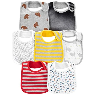Immagine di Simple Joys by Carter&#039;s 7 Pack Teething Bibs Set di Accessori Invernali, Orsi/Dinosauri/Righe, Taglia Unica (Pacco da 7) Unisex Bimbi 0 26