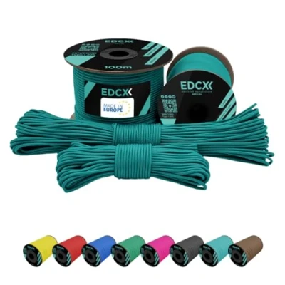 Immagine di EdcX 2 mm Nylon Paracord 275 (15, 30, 50 And 100 m) 100% Rope, 3 Strand Cord, Cord in Many Colours (Emerald Green, 30