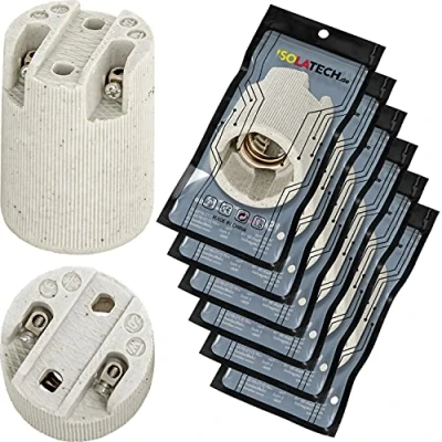 Immagine di ISOLATECH 6pcs E14 ceramica portalampada LED lampadine a risparmio energetico (max.250V/4A) casa cucina frigorifero bagno installazione base staffa installare resistente al calore