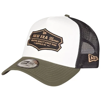 Immagine di New Era cap Adjustable A Frame Trucker Distressed Patch Olive/White One Size