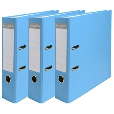 Immagine di Exacompta 918412SE Raccoglitore a leva, dorso 80 mm, formato A4, esterno in polipropilene, interno carta, colore: Azzurro