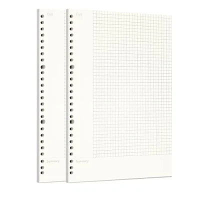 Immagine di Zelten 2 Pack B5 120 fogli/240 pagine Connell Loose Leaf Punched Paper Refills carta per 26 Hole Binder Personal Organizer Diary Notebook Refillable Planner