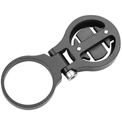 Immagine di VGEBY1 supporto per computer da bicicletta, staffa di montaggio faro bicicletta estensione contatore chilometrico in lega alluminio (nero Garmin)