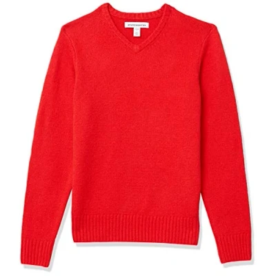 Immagine di Amazon Essentials Maglione Morbido con Scollo a v Maniche Lunghe Uomo, Rosso, XL