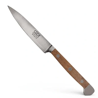 Immagine di Güde Solingen Coltello per lardellare forgiato, 10 cm, Legno di Noce, Alpha Walnut Doppio Collarino, Fatto a Mano in Germania
