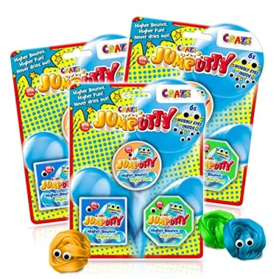 Immagine di JUMPUTTY 30325 Craze 3er Set Plastilina Colorata Intelligente 9 x15g Pasta modellabile rimbalzante Argilla da Modellare Lavoretti creativi per Bambini, Multicolore, Small