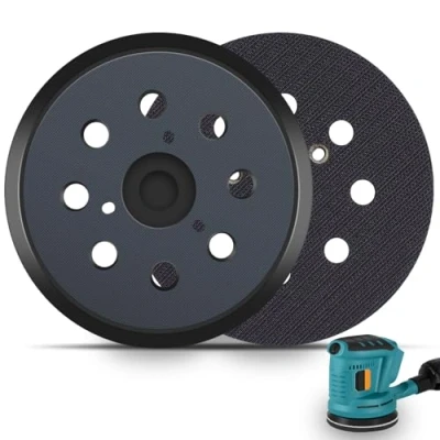 Immagine di 743081 8 Platorello 125 mm da Hook e Loop Base Rotonda con Fori Compatibile Ma Kita Levigatrice Orbitale Elettronica BO5021/BO5030/BO5031/BO5040/BO5041K Poweka