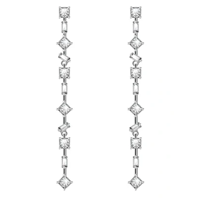 Immagine di KristLand 925 Argento Sterling Oro Bianco Placcato Donne Dangle Orecchini di goccia con Cubic Zirconia Compleanno Gioielli Regali per le