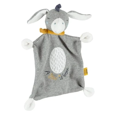 Immagine di Fehn Panno di Coccole Asino &#039;star&#039;, Compagno Giochi e in Cotone Biologico (Certificato Biologico), con Slogan Ricamato Personalizzato, per Neonati Bambini da 0+ Mesi