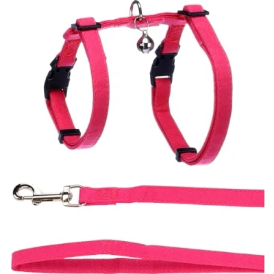 Immagine di Imbracatura con Guinzaglio Flamingo Lomi Fuchsia Per Gatti di Taglia Normale A: 22 36 cm, B: 27 46 C: 110 cm x 10 mm 2 Regolabile, Comoda, Design Elegante