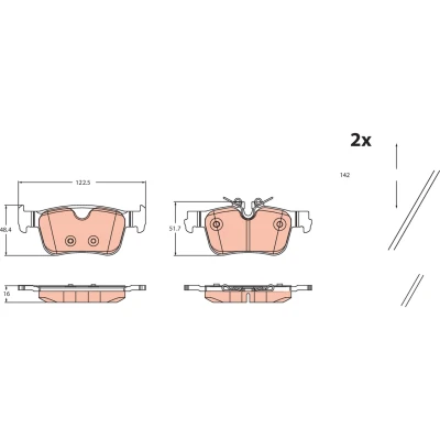 Immagine di TRW GDB2499 Kit pastiglie freno Predisposto per contatto segnalazione usura VOLVO: V60 II, XC60 V90 II Station Wagon