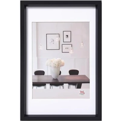 Immagine di walther design nera 30 x 45 cm con passe partout, cornice in plastica Steel Style ES045B