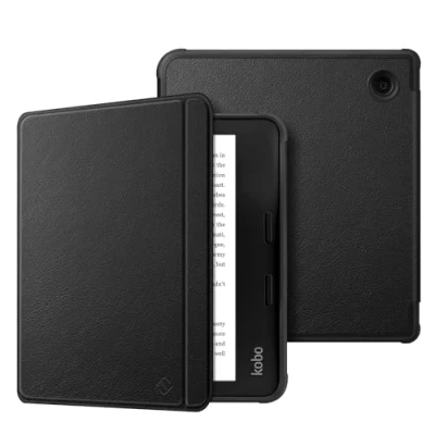Immagine di FINTIE Custodia per 7&quot; Kobo Libra Colour (2024) / 2 (2021) eReader Sottile Leggero Cover Protettivo Posteriore in Morbido TPU con Auto Sveglia/Sonno, Nero
