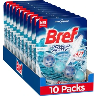 Immagine di Bref WC Power Activ Oceano, Detergente WC, Pulizia E Freschezza Per Il Tuo Formato Scorta Da 10 Confezioni