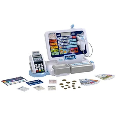 Immagine di Theo Klein 9324 Registratore di Cassa con Tablet, Suoni e Tablet Rimovibile, terminale POS Funzione Meccanica, Scanner Soldi Giocattolo I Giocattoli per Bambini dai 3 Anni in su