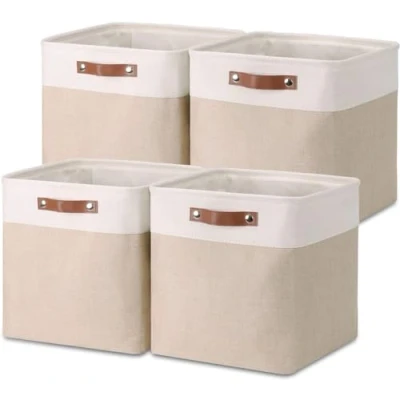 Immagine di Mangata Cestini in Tessuto portaoggetti 33x33x33cm, Set di 4 Cubi per scaffali Kallax
