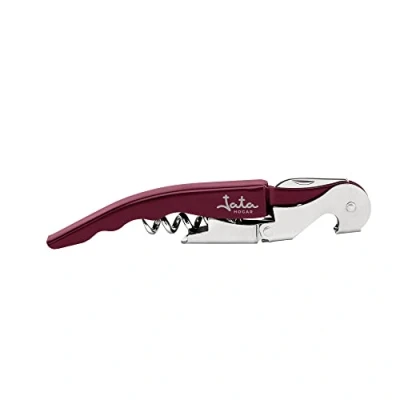 Immagine di Jata HVIN2212 Cavatappi a leva, apribottiglie doppio impulso articolato, include coltello tagliacapsule e apritappi in acciaio inox, ABS