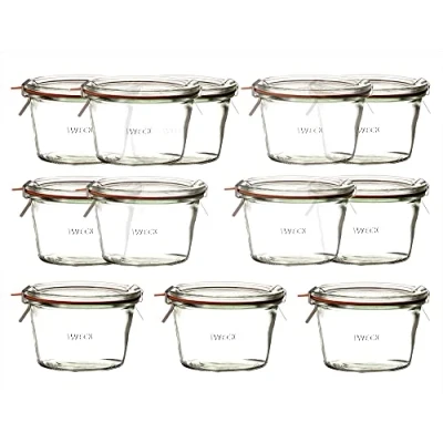 Immagine di 10 x svegii vasetti da conserva 370 ml (1/4 litri) con coperchio
