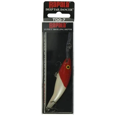 Immagine di Rapala Esca da Pesca Artificiale Spinning Deep Tail Dancer Finta di Simulazione in Legno Balsa per Acqua Dolce con Slap Prof. Nuoto 4.5m 7cm/9g Prodotta Estonia Red Head