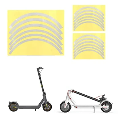 Immagine di Fututech Nastro riflettente per ruota Xiaomi M365 1S Pro Pro2 MI3, adesivo scooter elettrico Segway Ninebot Max G30 G30E LL E22 E25 E45 Accessorio Monopattino (bianco)