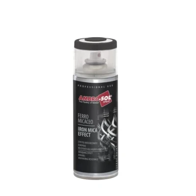 Immagine di Ambro Sol V400MIC5 Smalto / Vernice Effetto Ferro Micaceo, Ideale per Verniciare Interni, Esterni e Complementi d’Arredi, Bomboletta Spray in Banda Stagnata Riciclabile 400 ml, Nero Grafite