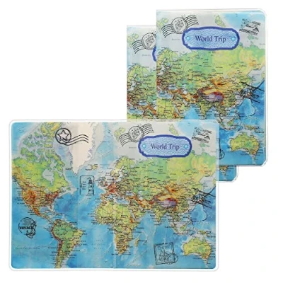 Immagine di kwmobile 3X Custodia Compatibile con passaporto Porta Set Bustine in plastica a Protezione per Documenti Blu/Verde/Bianco