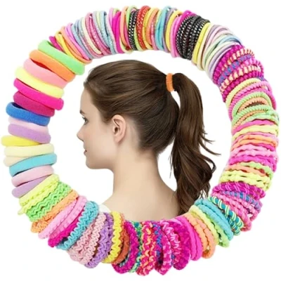 Immagine di 100 Pezzi Elastici per Capelli Bambina,Mini Nylon Cravatte Capelli,Multicolore Legami Bambina,per Coda di Cavallo Bambina