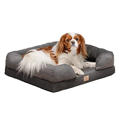 Immagine di Ferplast Cuccia Cane Cuscino Medio Lettino Memory Foam Letto Ortopedico Sfoderabile 64 x 52 h 16,5 cm. Grigio