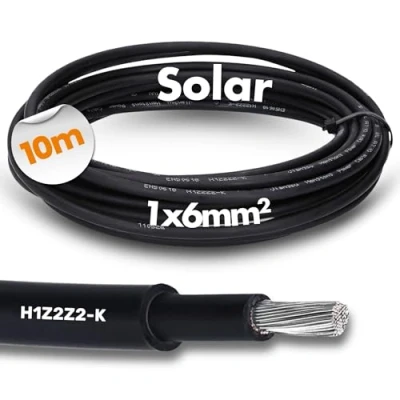 Immagine di 10 metri Lapp 1023760 H1Z2Z2 K, versione ottimizzata 1x6 nero I Cavo per tecnologia solare uso esterno Resistente ai raggi UV Senza alogeni Robusto