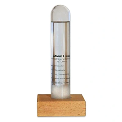 Immagine di Kikkerland barometro di Fitzroy con Base in Legno faggio, 3 x 4,3 20,9 cm