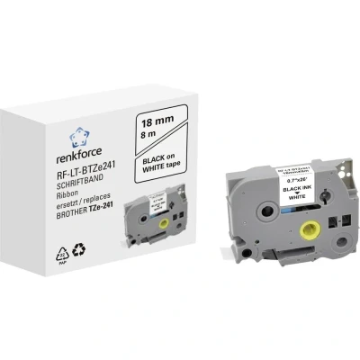 Immagine di Cassetta nastro Renkforce RF LT BTZe241 Compatibile sostituisce Brother TZe 241 18 mm Colore Nastro: Bianco carattere: Nero 8 m