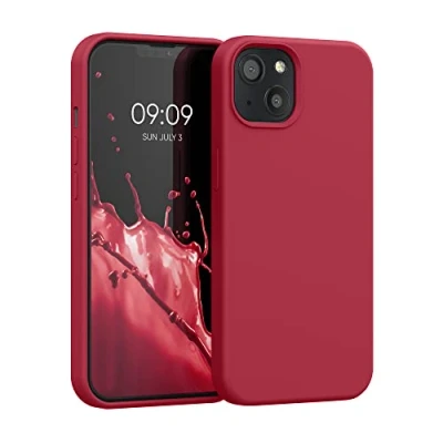 Immagine di kwmobile Cover per Apple iPhone 13 Custodia Back Case Smartphone in Silicone TPU Protezione Gommata rosso classico