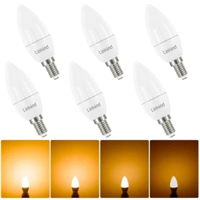 Immagine di Linkind Lampadine LED E14 Dimmerabile Luce Calda, 4.2W(Equivalenti a 40W), Bianca Calda 2700K, 470Lumen, Pacco da 6